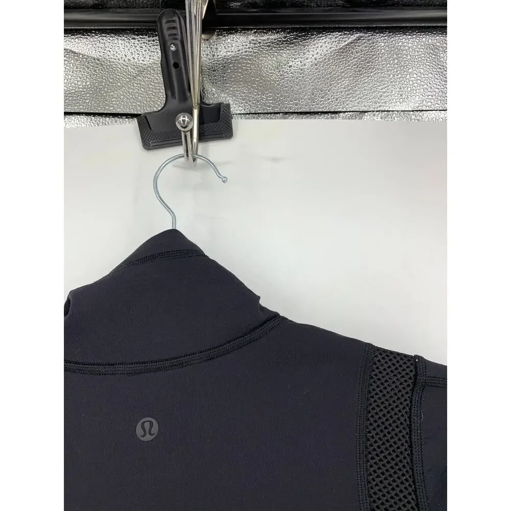 Lululemon Hot Mesh Jacket Women's Size 6 Full Zip Black Breathable Luxtreme